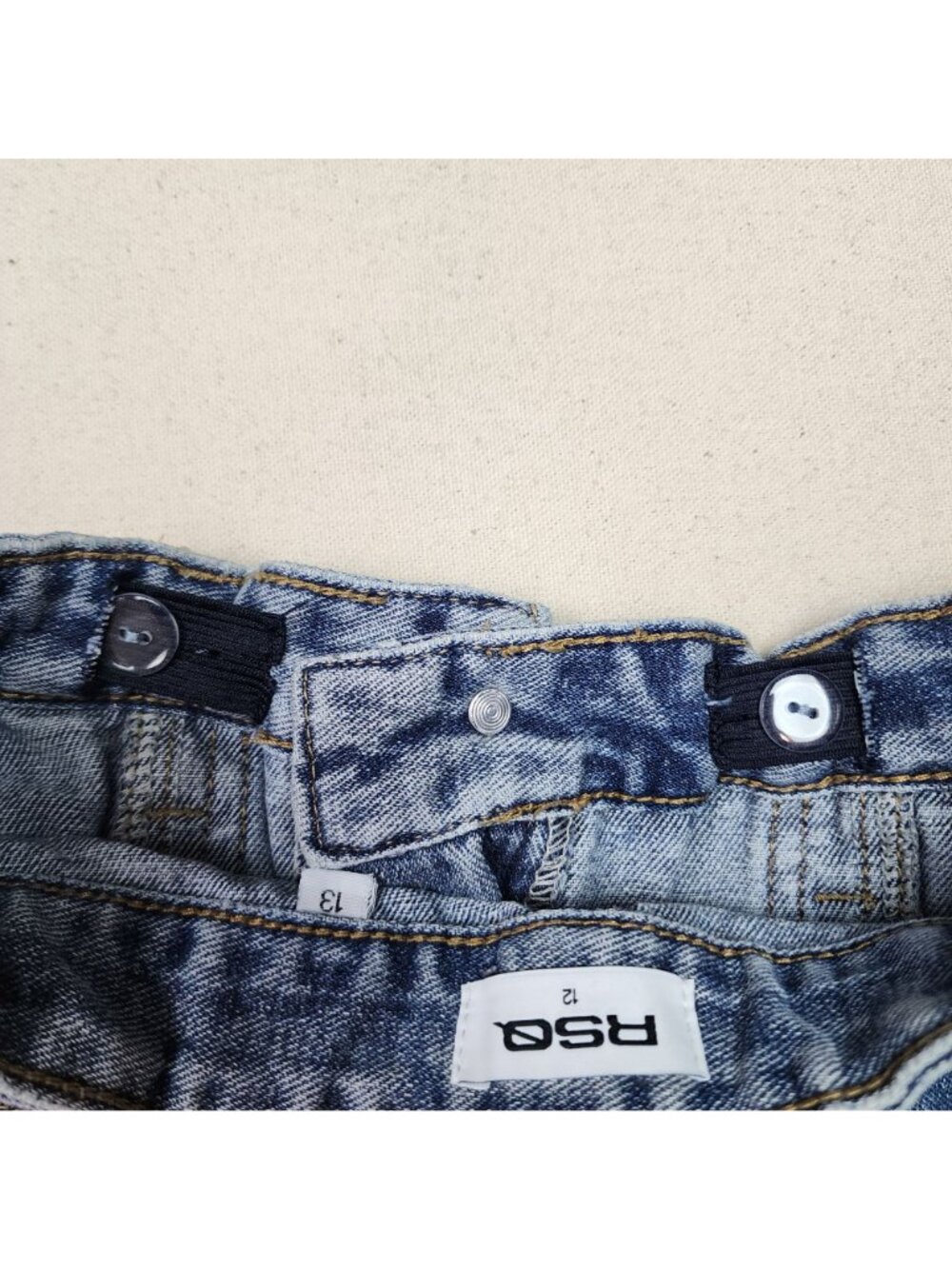 RSQ Girls Wide Leg Mid Rise Streetwear Skater Blue Cargo Jeans Sz 12 24/25 - Picture 7 of 12